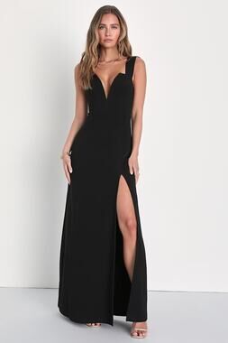 NWT Lulus Daring Elegance Black Sleeveless Mermaid Maxi Dress Holiday Sz XS FLOW